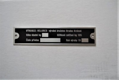 Tabliczka znamionowa, VELOREX 560/561