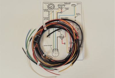 Instalacja elektryczna ze stacyjką  w lampie, Jawa 125/175/250 Kyvacka