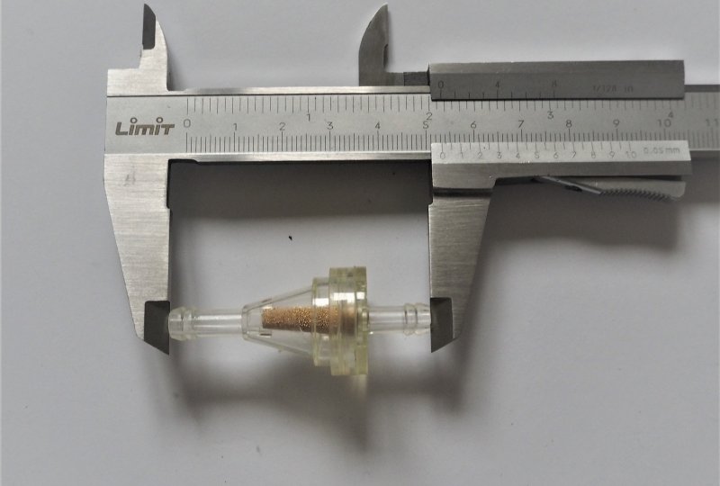 Filtr paliwa okrągły z metalowym wkładem na przewód paliwa 5 mm, Jawa-photo3