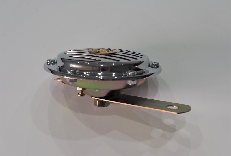 Klakson 12V, PAL, czerwony, chrom, replika, Jawa, CZ-photo3