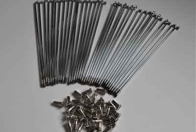 Szprychy i nyple, komplet 36 szt, przednie, chrom, Jawa 500 OHC 00, 01