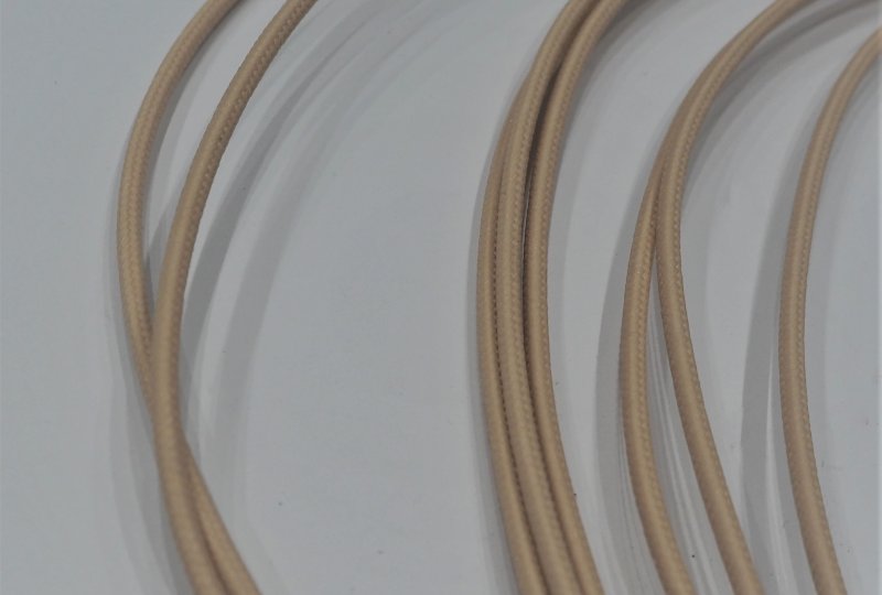 Kabel elektryczny w oplocie klejonym 1,5mm, kremowy, 1m, Jawa, CZ-photo2