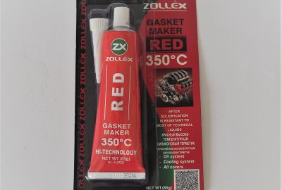 Uszczelniacz do silników i skrzyń biegów, czerwony, 85g, do 350C, Zollex