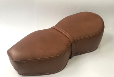 Siedzenie, retro skóra, oryginalne wypełnienie, brązowe, Jawa, CZ
