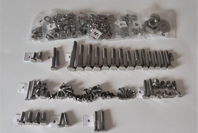 Komplet śrub, bez silnikowych, nierdzewne/polerowane, Jawa 50 typ 20