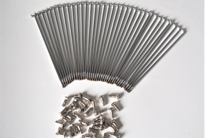 Szprychy i nyple, komplet 36 szt, M3,5, chrom, Jawa 555/05/20/21/23