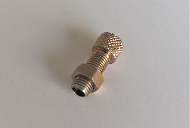 Śruba regulacji nastawu linki do gaźnika z nakrętką, M6/0,75x16 mm, Jawa 50, Babetta-photo2