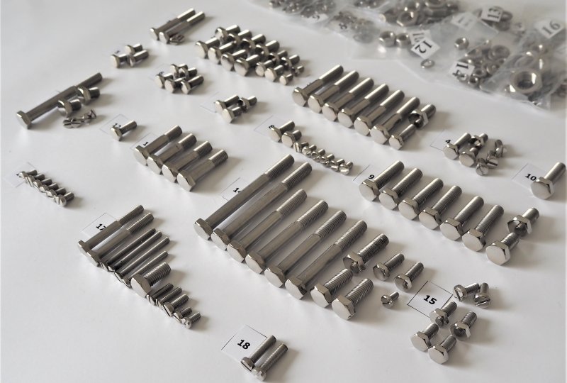 Komplet śrub, bez silnikowych, nierdzewne/polerowane, Jawa 350 Panelka typ 360/361-photo3