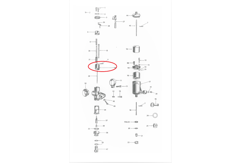 Przepustnica gaźnika 31mm, aluminium, AMAL 76/276-photo6