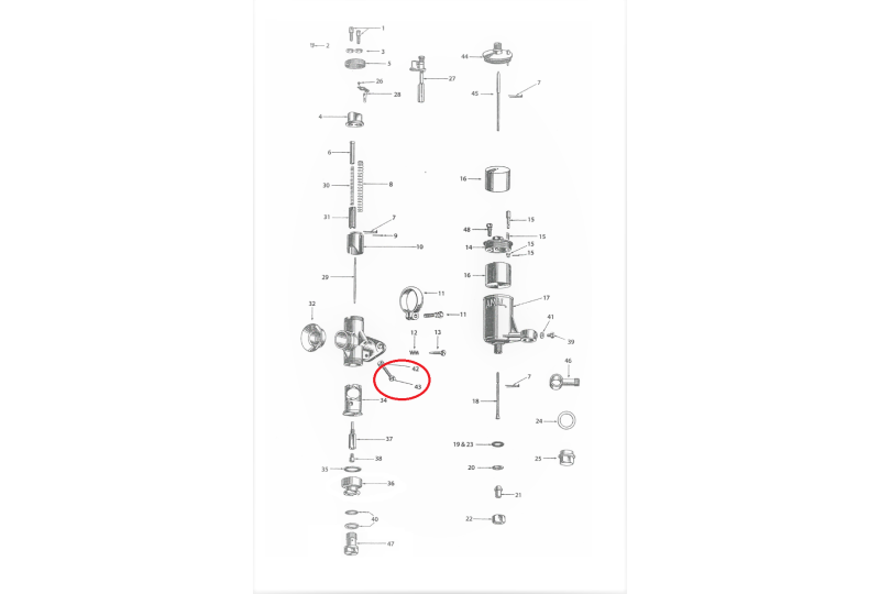 Śrubka nastawu wolnych obrotów, ocynk, AMAL-photo3