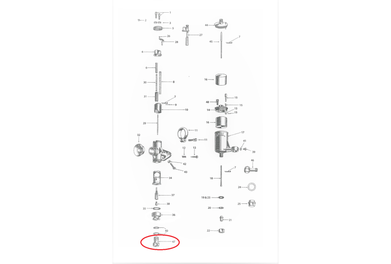 Śruba przytrzymująca komorę pływakową, aluminium, AMAL 76/276-photo3