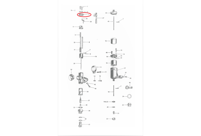 Górna nakrętka gaźnika, aluminium, AMAL 76/276-photo3