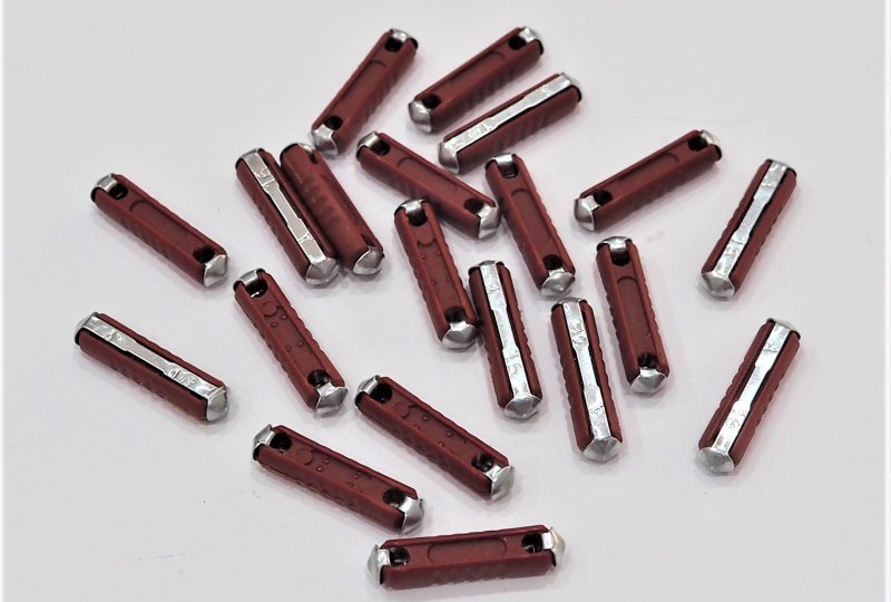 Bezpiecznik, czerwony, 25 mm, 16A, Jawa, CZ-photo2