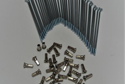 Szprychy i nyple, komplet 36 szt, 16 cali, ocynk, Jawa M4x119