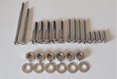 Komplet śrub silnikowych, nierdzewne, polerowane, Jawa 350 Perak, Ogar