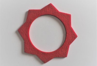 Podkładka filcowa pod korek zbiornika, czerwona jasna, Jawa, CZ