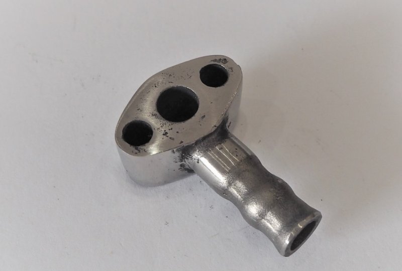 Króciec przewodu olejowego, nierdzewny, polerowany, Jawa 500 OHC-photo3