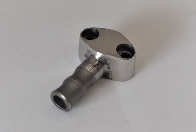 Króciec przewodu olejowego, nierdzewny, polerowany, Jawa 500 OHC