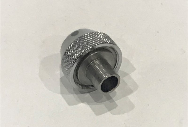 Końcówka z gwintem na przewód olejowy z przodu silnika, chrom, Jawa 500 OHC-photo3