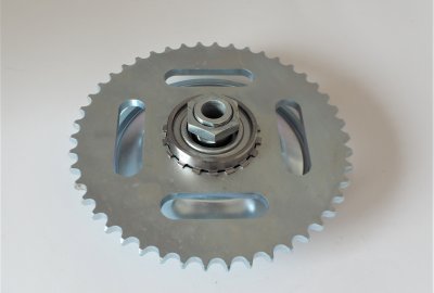 Zębatka łańcucha tylna kompletna 46 z., ocynkowana, Jawa 250/350 Kyvacka, Panelka
