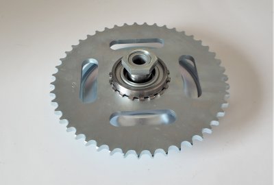 Zębatka łańcucha tylna kompletna 47 z., ocynkowana, Jawa 250/350 Kyvacka, Panelka