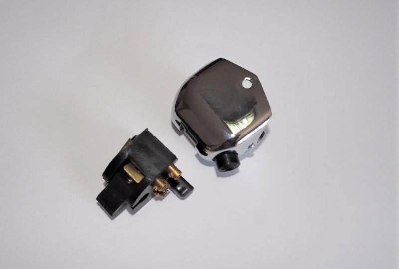 Przełącznik świateł z otworem na kabel, chrom, Jawa, CZ-photo3