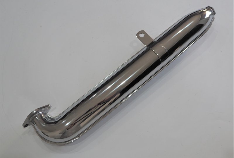 Tłumik wydechu, chrom, Jawa 50 typ 550/555 z uchwytem prostym-photo1