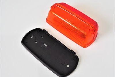Klosz tylnej lampy z gumą, pomarańczowo-czerwony, PAV 40, CZ 125-250