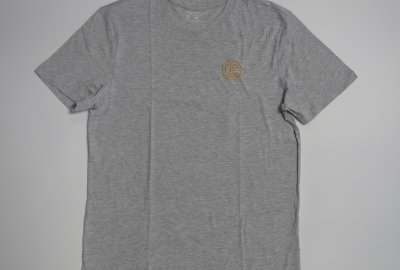 Koszulka bawełniana, szara, logo CZ-złote, rozmiar L