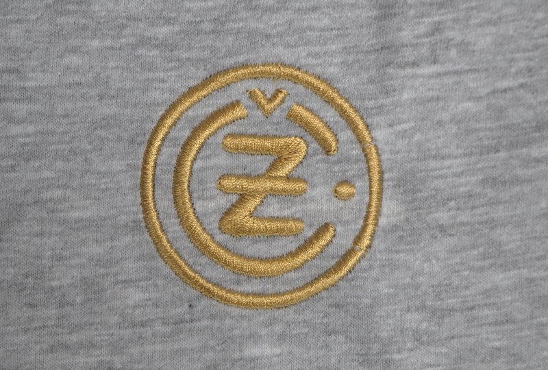 Koszulka bawełniana, szara, logo CZ-złote, rozmiar XL-photo2