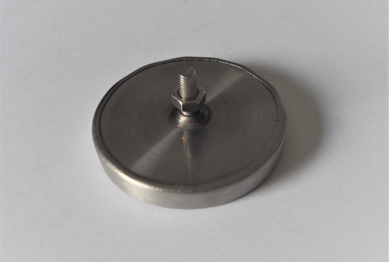 Odblask czerwony, nierdzewna ramka, ze śrubką, 51 mm, plastik, Jawa-photo3