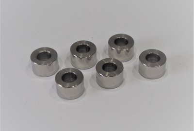 Tuleje pod tylną stopkę, 6 szt, nierdzewne/polerowane, Jawa Panelka, Kyvacka, CZ