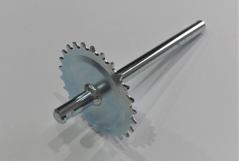 Wałek pedałów z zębatką, 26 zębów, 233 mm, ocynk, Jawa Babetta-photo1
