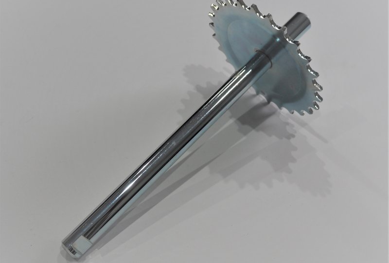 Wałek pedałów z zębatką, 26 zębów, 233 mm, ocynk, Jawa Babetta-photo2