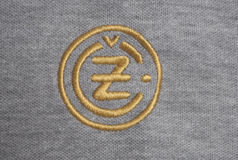 Koszulka bawełniana polo, szara, logo CZ-złote, rozmiar L-photo2