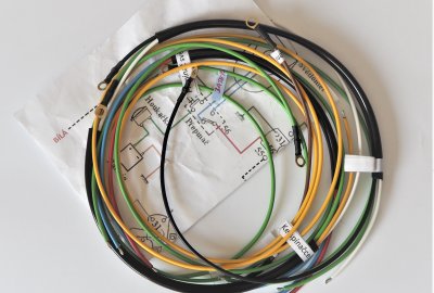 Instalacja elektryczna, z klaksonem pod osłoną, Jawa 50 typ 550