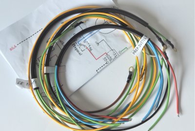Instalacja elektryczna, z klaksonem pod lampą, Jawa 50 typ 550
