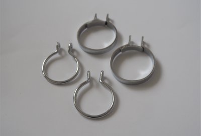 Komplet objemek gum amortyzatorów, chrom, Jawa 250/350 Perak