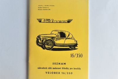 Katalog części zamiennych VELOREX 16/350 - J.CZESKI, format A5, 53 stron