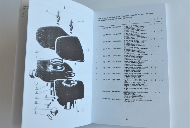 Katalog części zamiennych JAWA BIZON - J.CZESKI, ANGIELSKI, NIEMIECKI, format A5, 170 stron-photo3