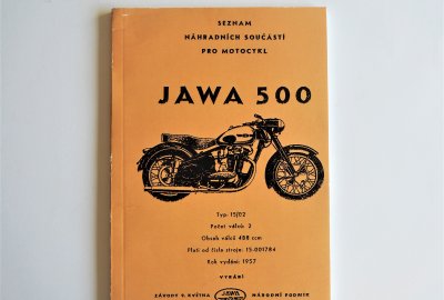 Katalog części zamiennych JAWA 500 OHC 02 - J.CZESKI, format A5, 120 stron