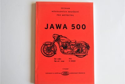 Katalog części zamiennych JAWA 500 OHC 00 - J.CZESKI, format A5, 133 stron
