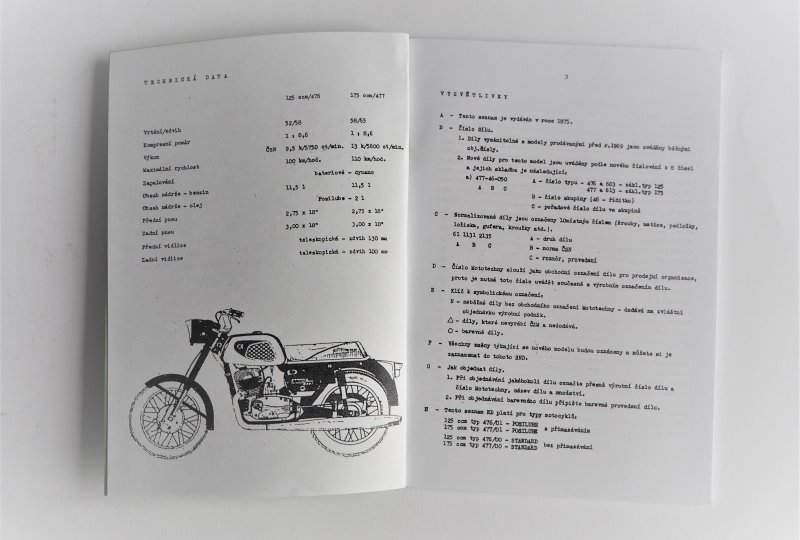 Katalog części zamiennych CZ 125,175/476,477 SPORT - J.CZESKI, format A5, 82 stron-photo2