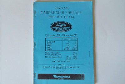 Katalog części zamiennych JAWA-CZ 125/351-150/352 - J.CZESKI, format A5, 66 stron