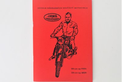 Katalog części zamiennych JAWA 250 typ 559/04, 350 typ 360/00 - J.CZESKI, format A5, 91 stron