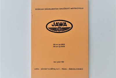 Katalog części zamiennych JAWA 250 typ 559/02, 350 typ 354/06 - J.CZESKI, format A5, 93 stron