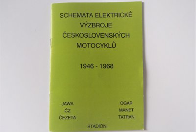 Schematy części elektrycznych Jawa, CZ 1946-1968 - J.CZESKI, format A5, 36 stron