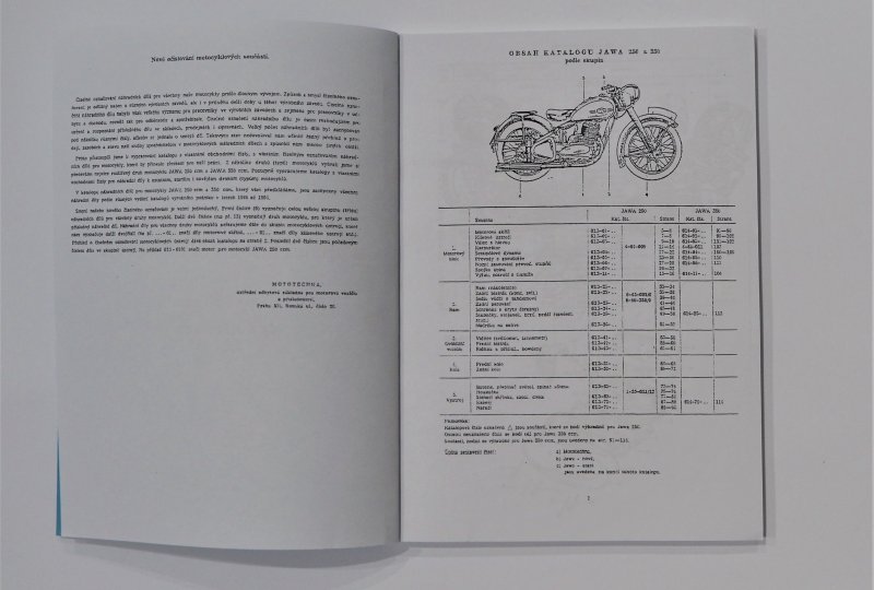 Katalog części zamiennych JAWA 250/350 PERAK - J.CZESKI, format A5, 116 stron-photo2
