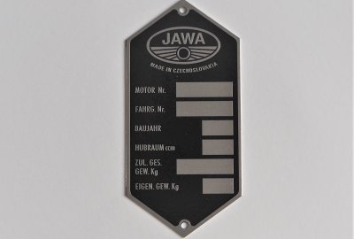 Tabliczka znamionowa, język niemiecki, Jawa Panelka