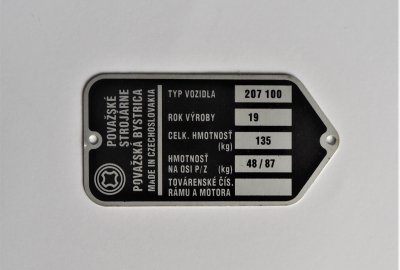 Tabliczka znamionowa, Jawa Babetta 207/100